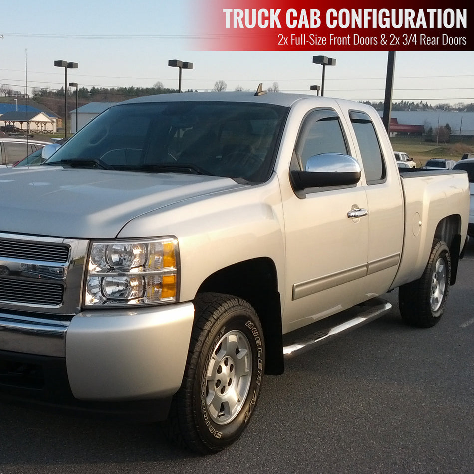 1999-2018 Chevrolet Silverado/GMC Sierra Extended/Double Cab Chrome Stainless Steel Side Step Nerf Bars