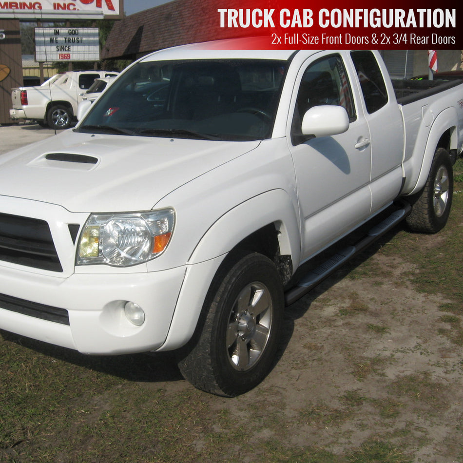 2005-2021 Toyota Tacoma Access/Extended Cab Black Stainless Steel Side Step Nerf Bars