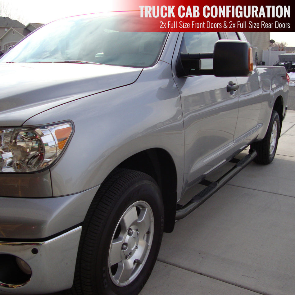 2007-2021 Toyota Tundra Double Cab/CrewMax Black Stainless Steel Side Step Nerf Bars