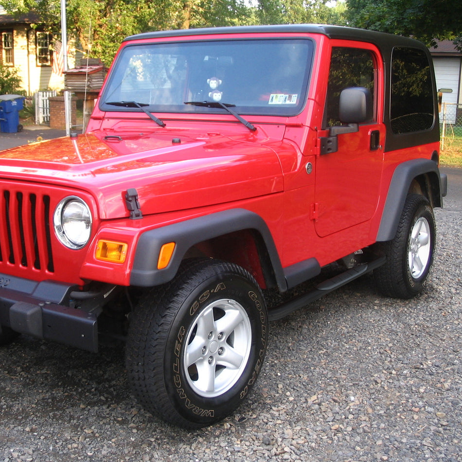 2007-2018 Jeep Wrangler 2DR Black Stainless Steel Side Step Nerf Bars