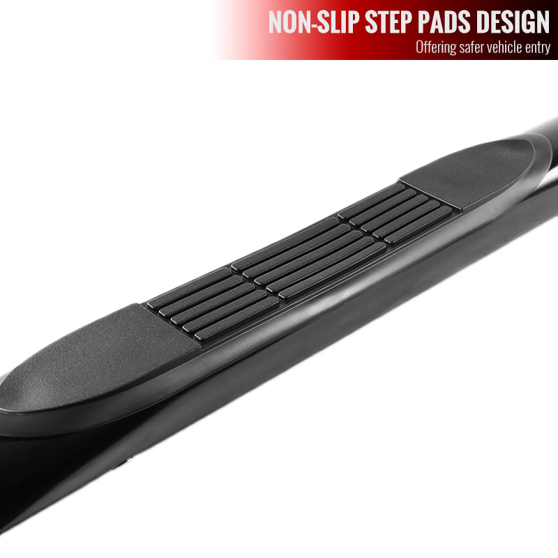 2018-2024 Jeep Wrangler 4DR 3" Black Stainless Steel Side Step Nerf Bars
