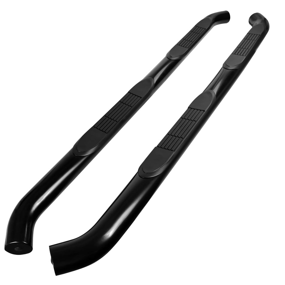 2018-2024 Jeep Wrangler 4DR 3" Black Stainless Steel Side Step Nerf Bars