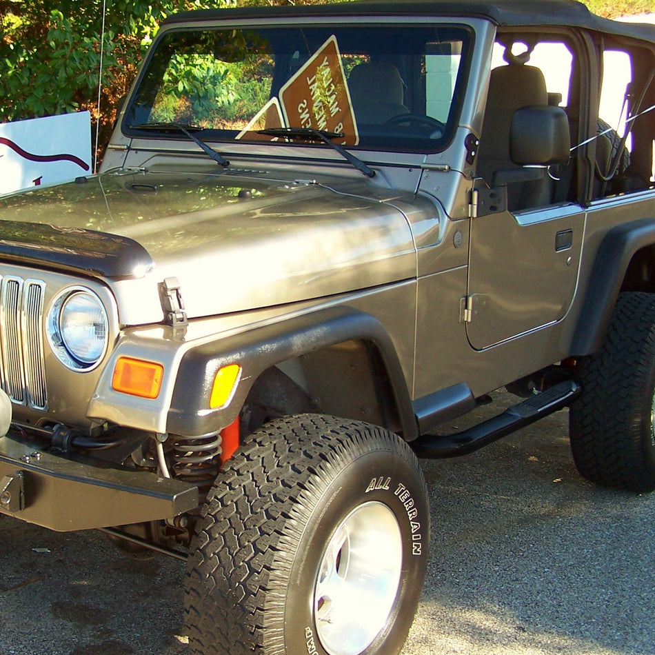 1987-2006 Jeep Wrangler Black Stainless Steel Side Step Nerf Bars