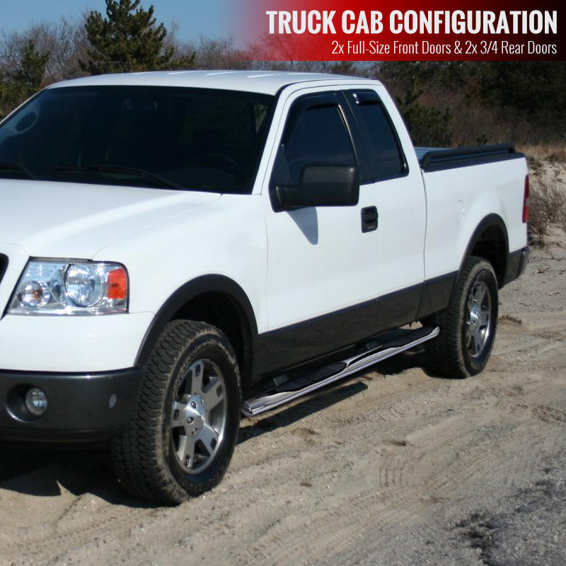 2004-2008 Ford F-150 Super/Extended Cab 4" Chrome Stainless Steel Side Step Nerf Bars