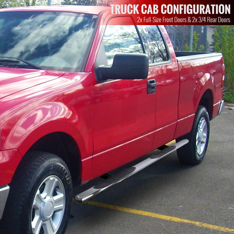 1997-2004 Ford F-150/F-250 SuperCab 4" Chrome Stainless Steel Side Step Nerf Bars