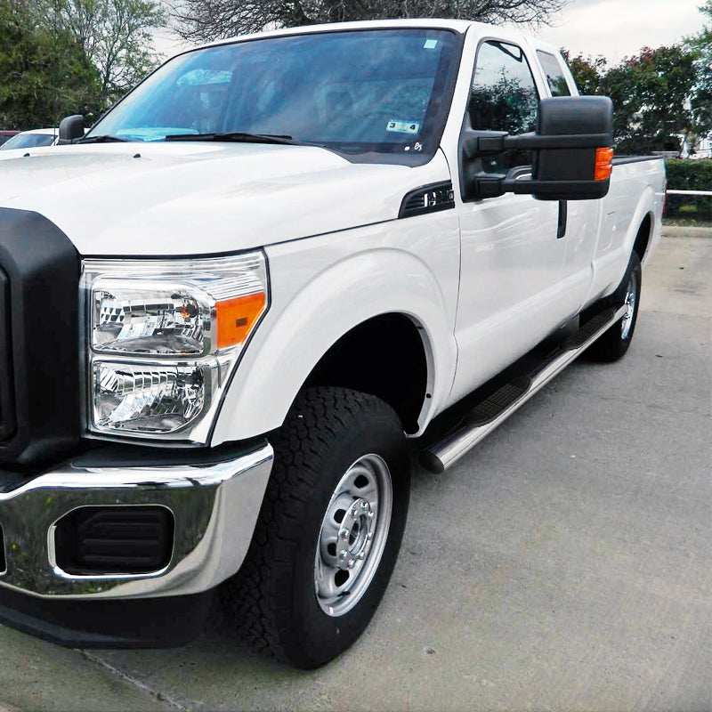 1999-2016 Ford F-250/F-350/F-450/F-550 SuperCab 4" Chrome Stainless Steel Side Step Nerf Bars