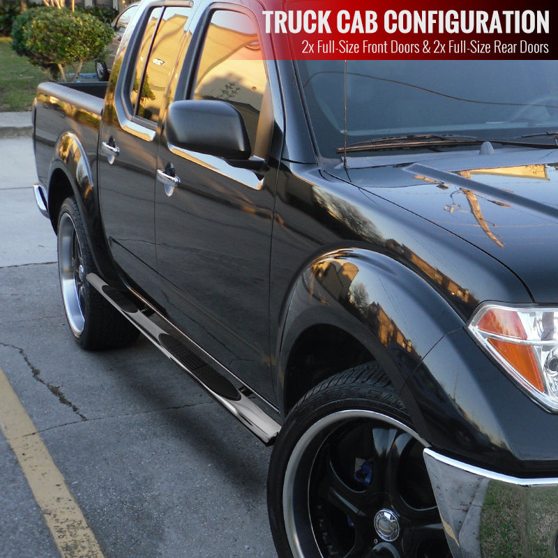 2005-2024 Nissan Frontier Crew Cab 4" Chrome Stainless Steel Side Step Nerf Bars
