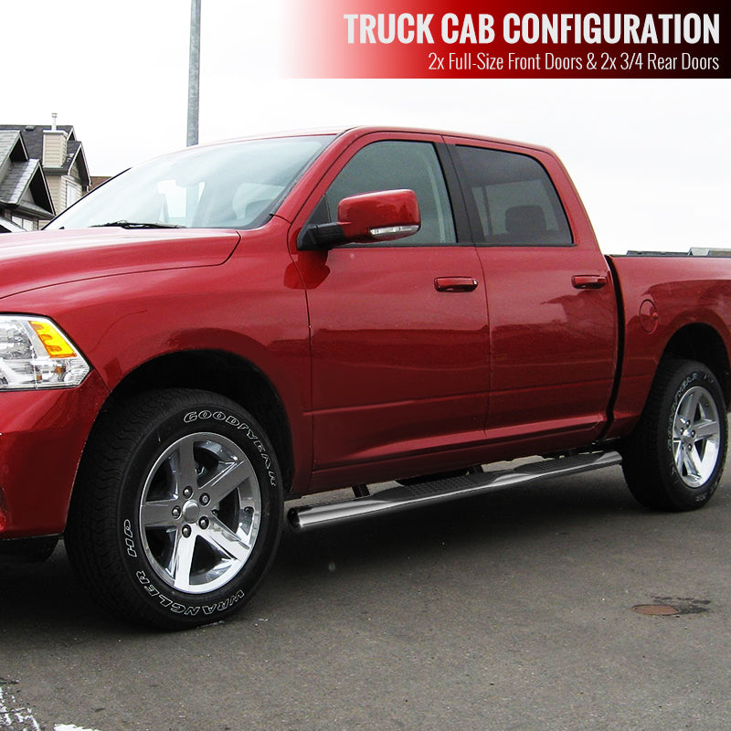 2009-2018 Dodge RAM 1500 Quad Cab 4" Chrome Side Step Nerf Bars