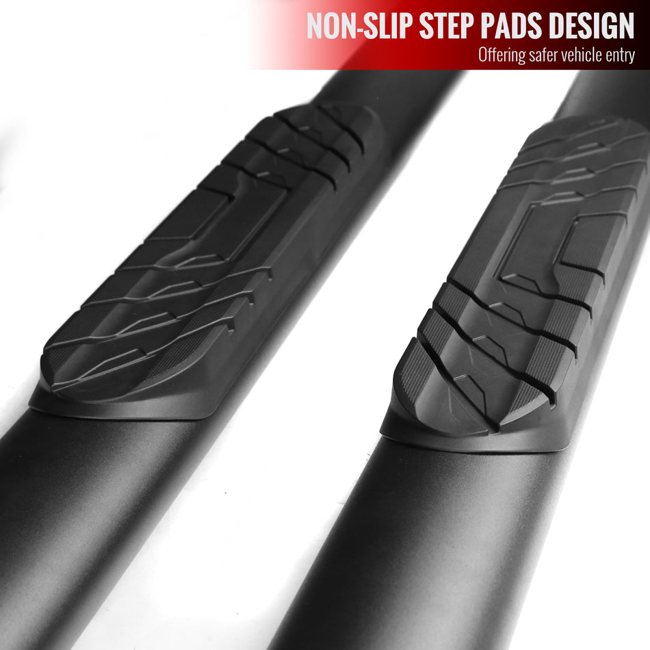 2019-2024 Dodge RAM 1500 Crew Cab 4" Black Stainless Steel Side Step Nerf Bars