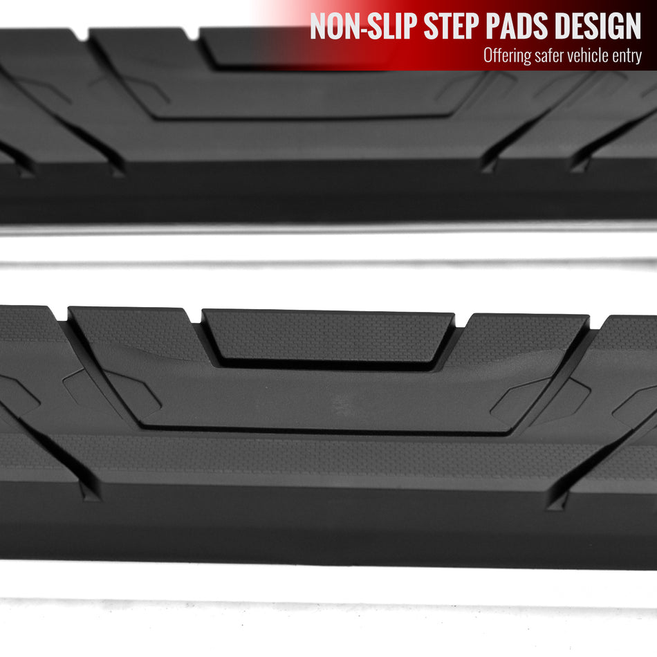 2019-2021 Chevrolet Silverado/GMC Sierra 1500/2500/3500 Crew Cab 4" Chrome Stainless Steel Side Step Nerf Bars