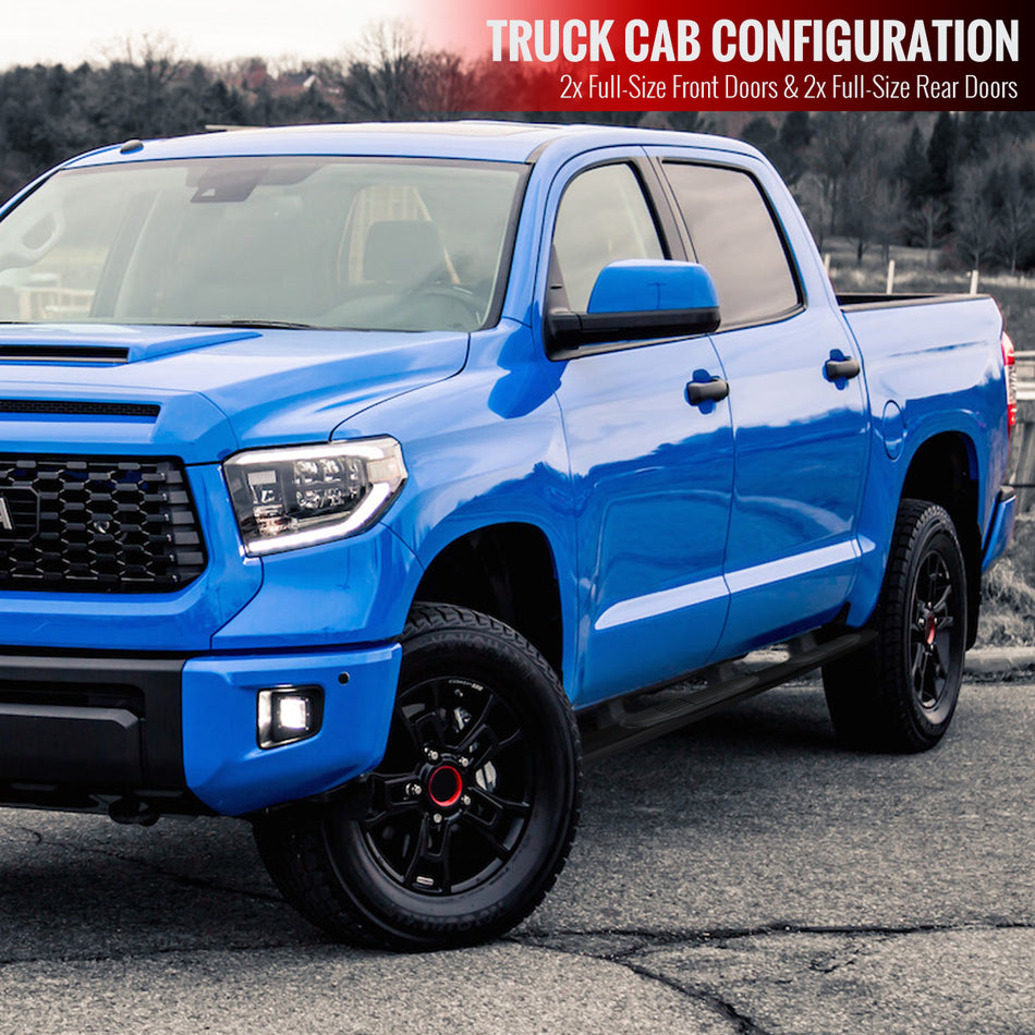 2007-2021 Toyota Tundra Double Cab (Crew) 4" Black Stainless Steel Side Step Nerf Bars