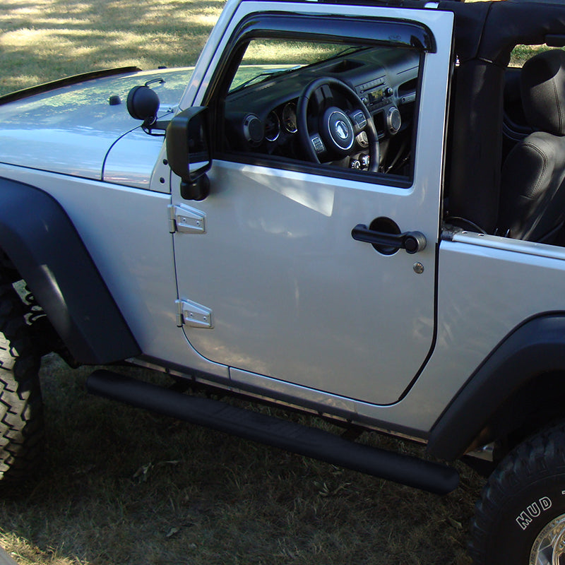 2007-2018 Jeep Wrangler JK 2DR 4" Black Stainless Steel Side Step Nerf Bars