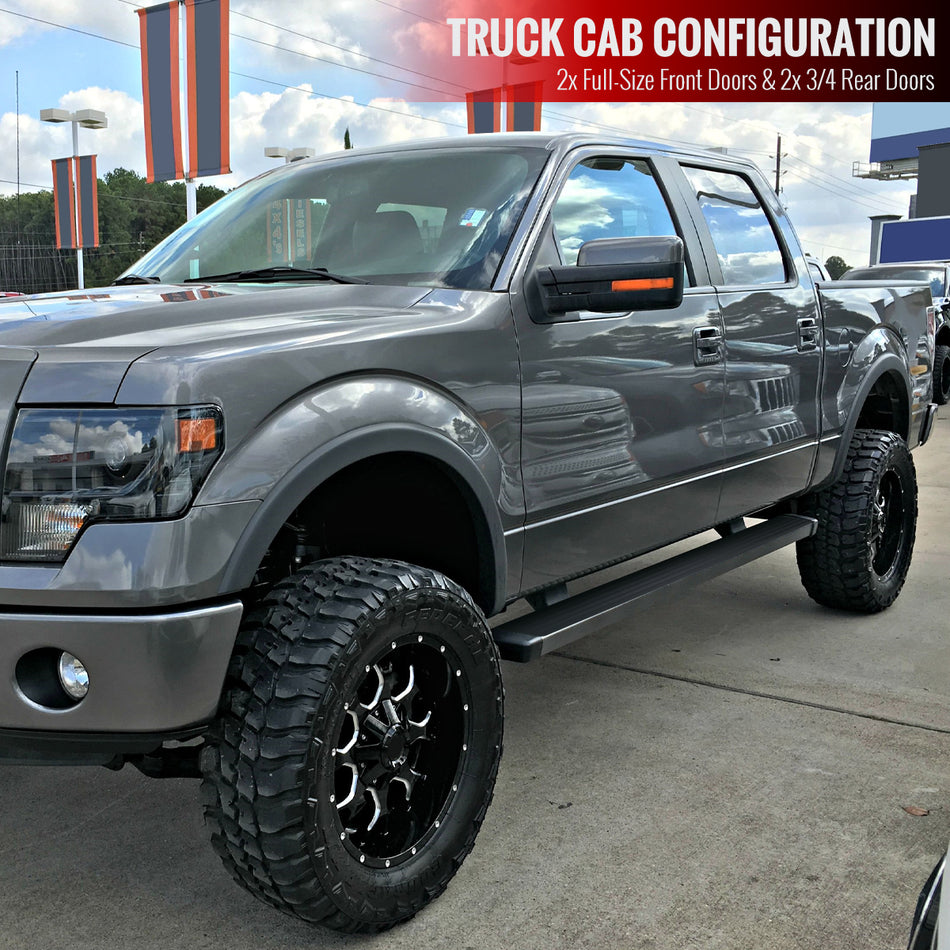 2004-2014 Ford F-150 Super Cab 5" Wide Black Aluminum Side Step Running Boards