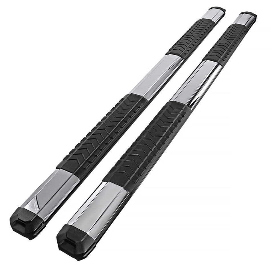 2009-2014 Ford F-150 Super Cab 5" Wide Aluminum Side Step Nerf Bars w/ Stainless Steel Trim Covers