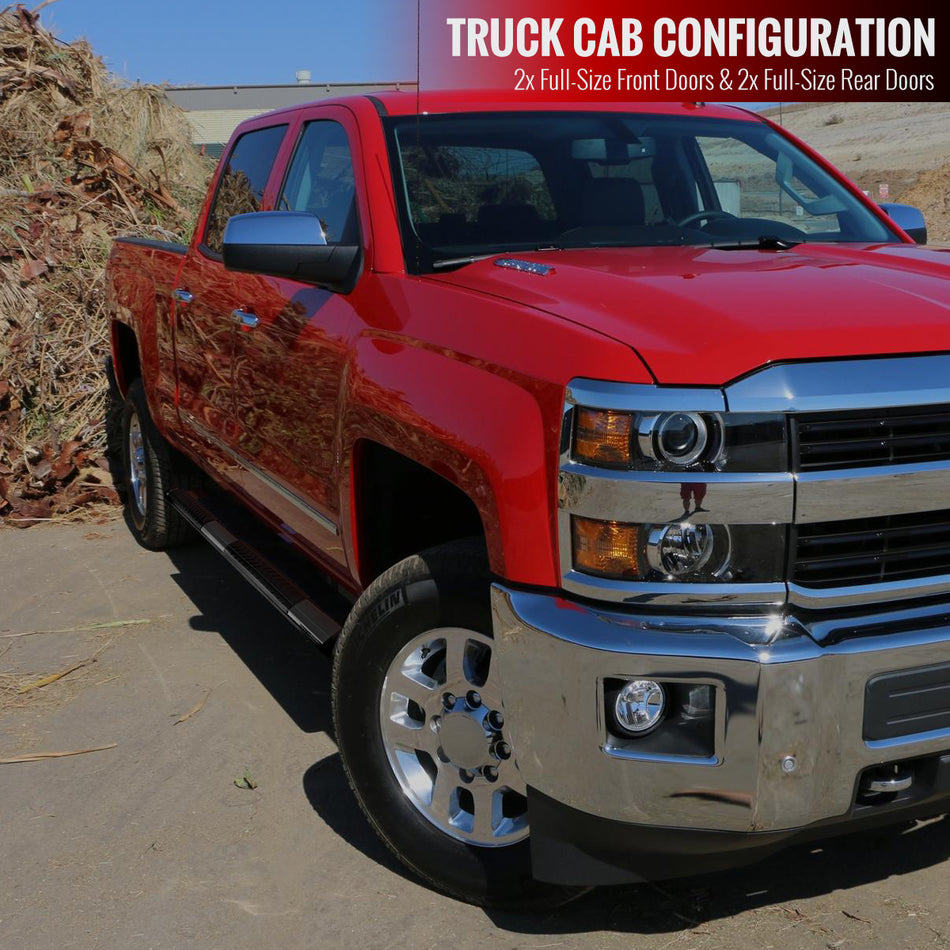 2007-2018 Chevrolet Silverado 1500/2500/3500 Crew Cab Aluminum Side Step Bars