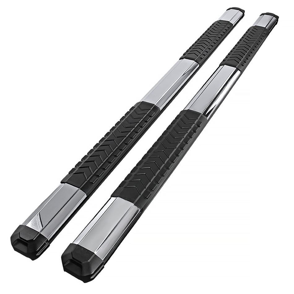 2007-2020 Toyota Tundra Double (Crew) Cab 5" Wide Aluminum Side Step Nerf Bars w/ Stainless Steel Trim Covers