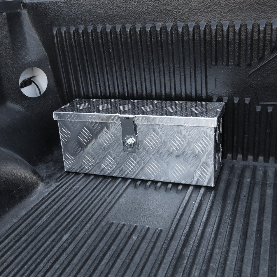 Universal 20" Heavy Duty Silver Aluminum Tool Box w/ Lock & Keys