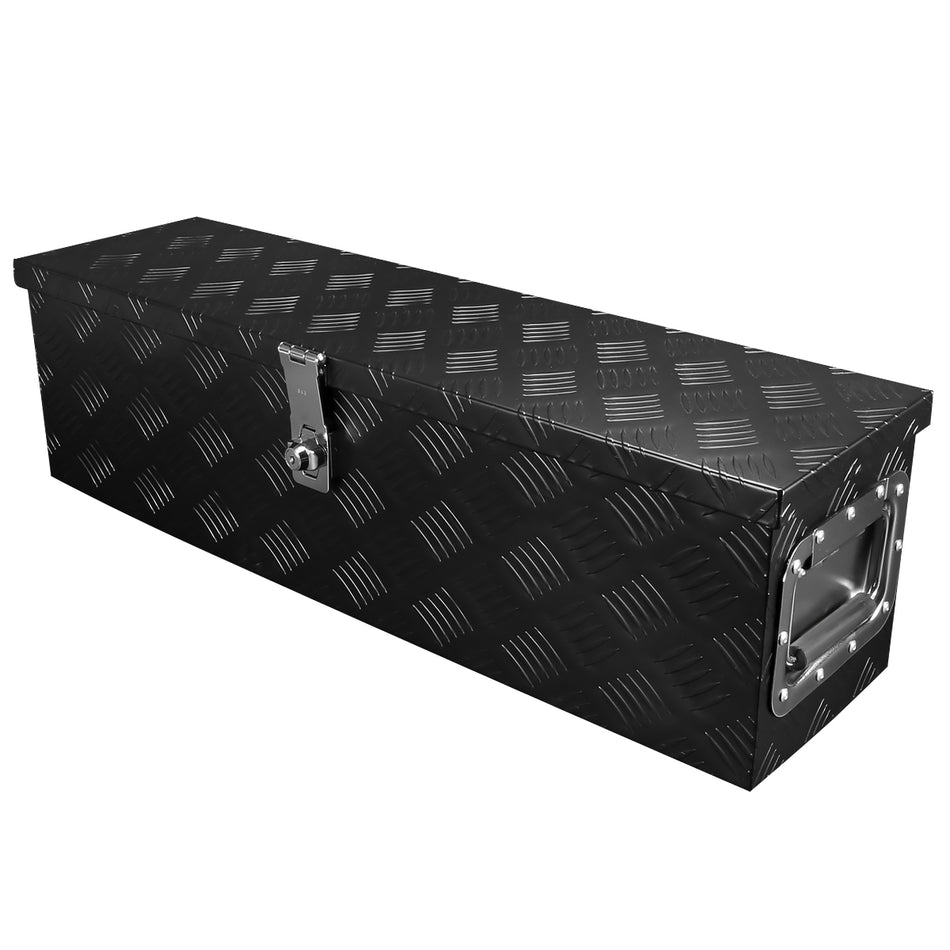 Universal 31" Heavy Duty Black Aluminum Tool Box w/ Side Handles, Lock, & Keys