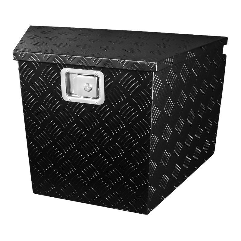 Universal 15~29" Heavy Duty Black Aluminum Truck Trailer Tongue Tool Box w/ Lock & Keys