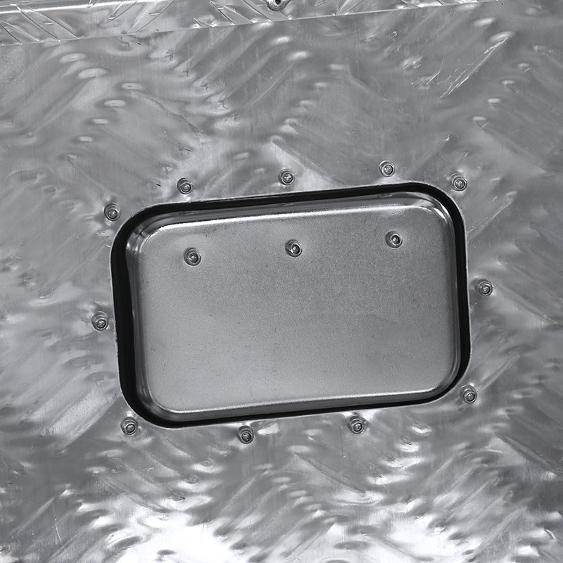 Universal 49" Heavy Duty Silver Aluminum Truck Tool Box w/ Side Handles, Lock, & Keys