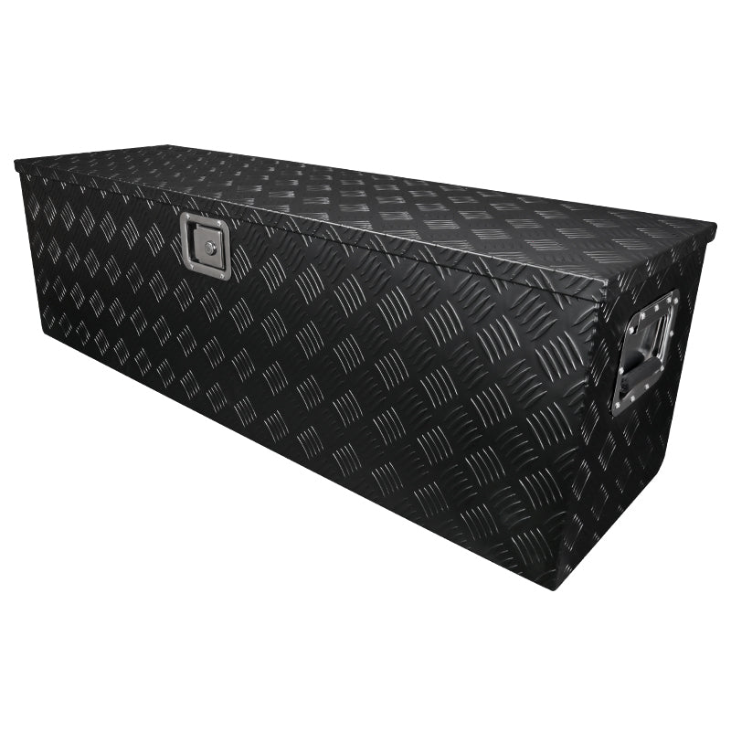 Universal 49" Heavy Duty Black Aluminum Truck Tool Box w/ Side Handles, Lock, & Keys