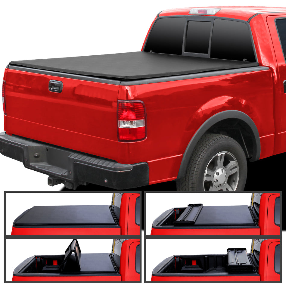 2004-2014 Ford F-150 5'6" Short Bed Soft Quad-Fold Tonneau Cover