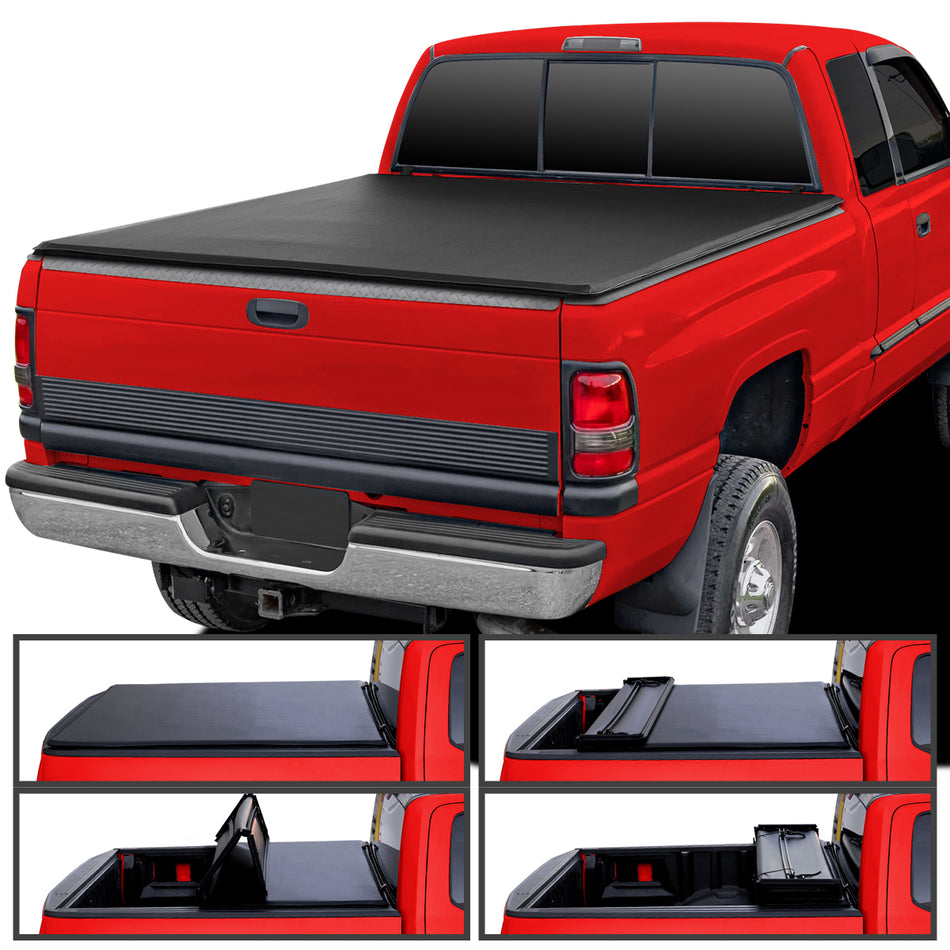 1994-2001 Dodge Ram Fleetside 6'6" Bed Soft Quad-Fold Tonneau Cover