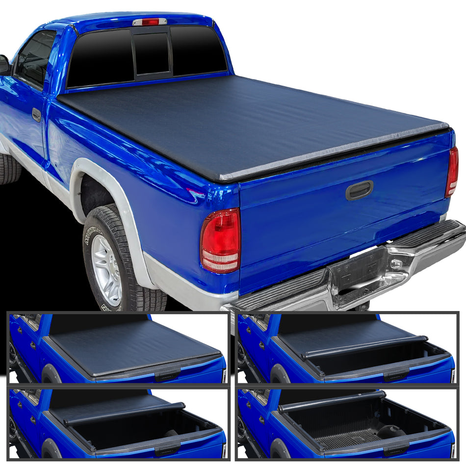 1997-2004 Dodge Dakota / 2000-2004 Dakota Extended/Regular Cab 6'6" Short Bed Fleetside Roll Up Vinyl Tonneau Cover