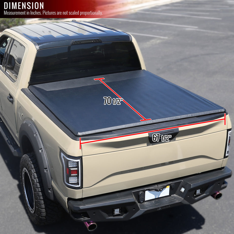 2007-2019 Chevrolet Silverado/GMC Sierra 1500/2500/3500 68" Short Bed Roll Up Vinyl Tonneau Cover