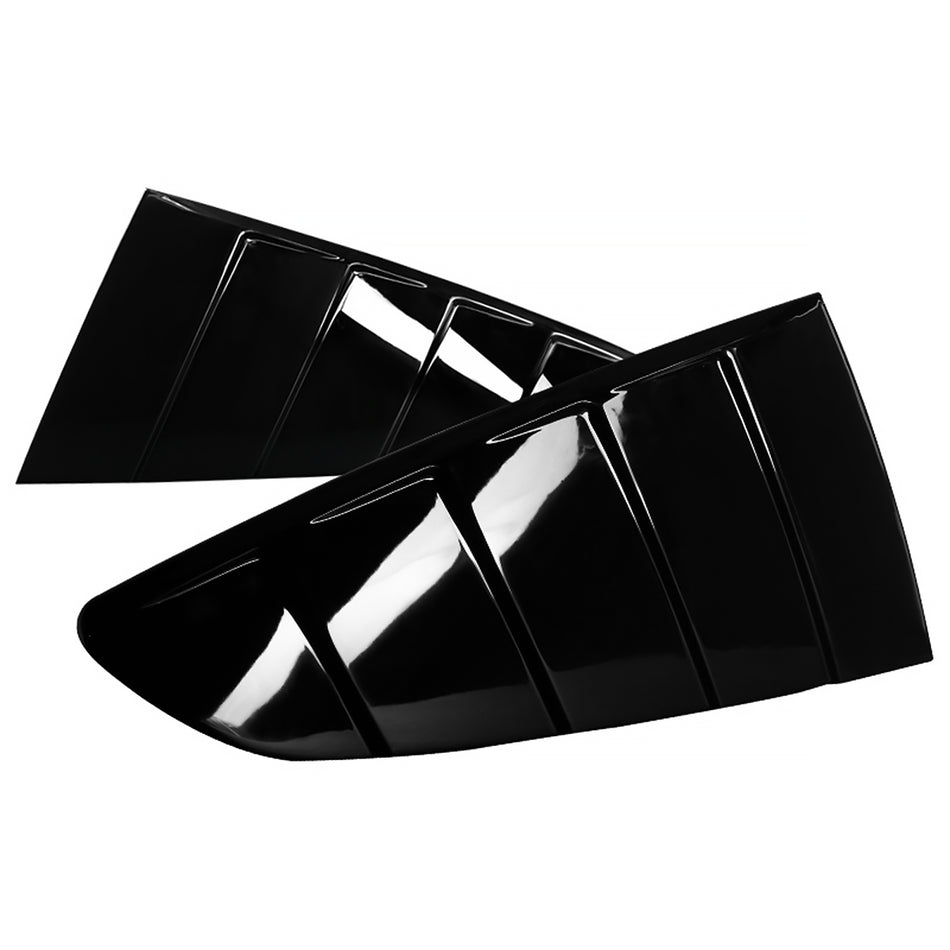 2015-2018 Ford Mustang Glossy Black ABS Quarter Window Louvers